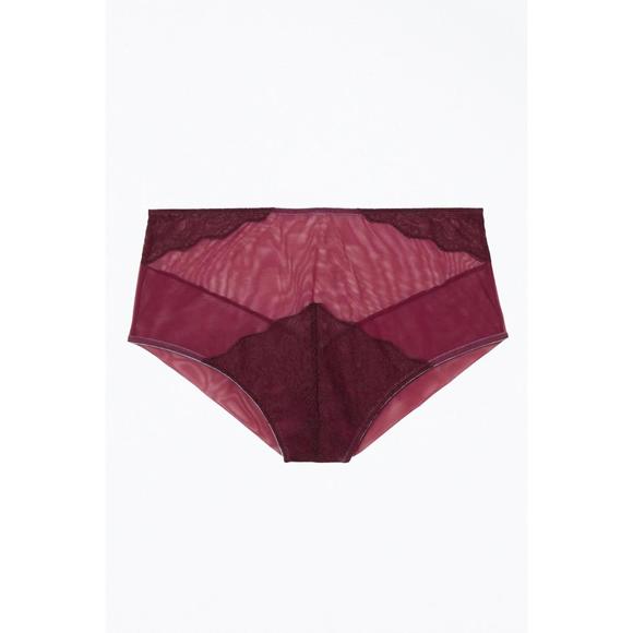 NEW DORA LARSEN orla lace high waist knicker in dark purple - Picture 1 of 4